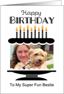 To My Bestie Photo Birthday Cake card