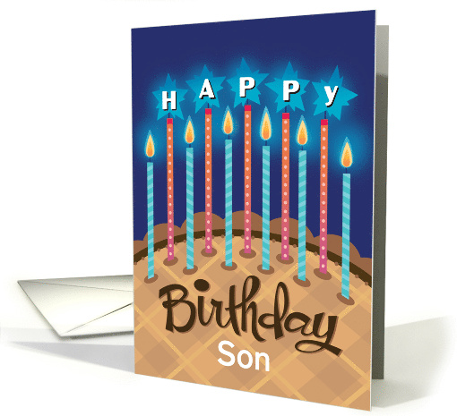 Son Happy Birthday Chocolate Cake Candles card (1902872)