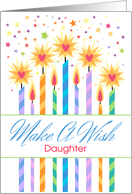 Daughter Birthday Candles Make A Wish card
