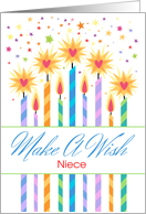 Niece Birthday Candles Make A Wish card