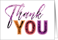Thank You Pink Purple Script Typography card