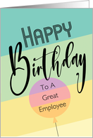 Business For Employee Happy Birthday Colorful Stripes Balloon card