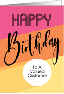 Business For Customer Happy Birthday Typography Colorful Stripes card