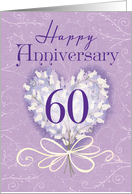60th Wedding Anniversary Pink Yellow Bouquet card