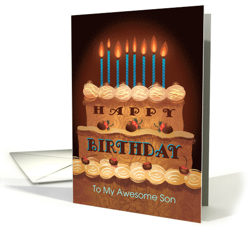 Son Birthday Chocolate Cake With Candles card (1932450)