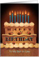 Son In Law Birthday Chocolate Cake With Candles card