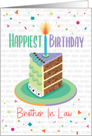 Brother in Law Birthday Chocolate Layered Cake With Candles card