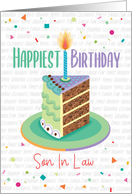 Son in Law Birthday Chocolate Layered Cake With Candles card