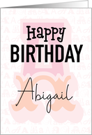 Abigail Birthday Pink Monogram Typography card