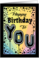 Business Happy Birthday Typography Balloons Confetti card