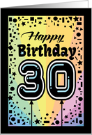 30th Birthday Typography Age Balloons card