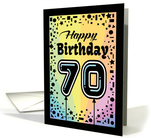 70th Birthday Typography Age Balloons card (1937028)