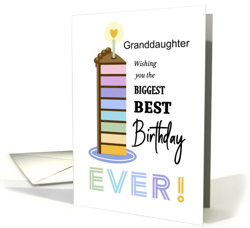 Custom Name Tall Birthday Cake Slice With Typography card (1944830)