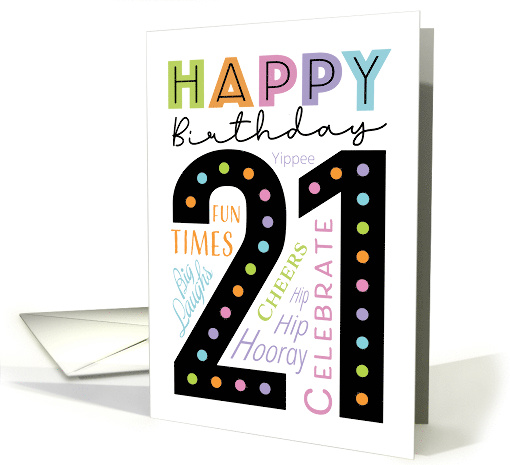 21st Happy Birthday Colorful Typography card (1946436)
