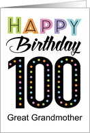 100th Happy Birthday Colorful Typography card