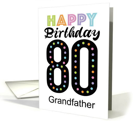 80th Happy Birthday Colorful Typography card (1946924)