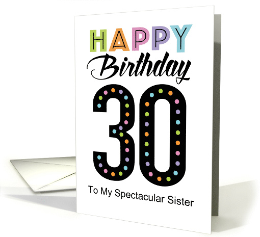 30th Sister Birthday Colorful Typography card (1946982)