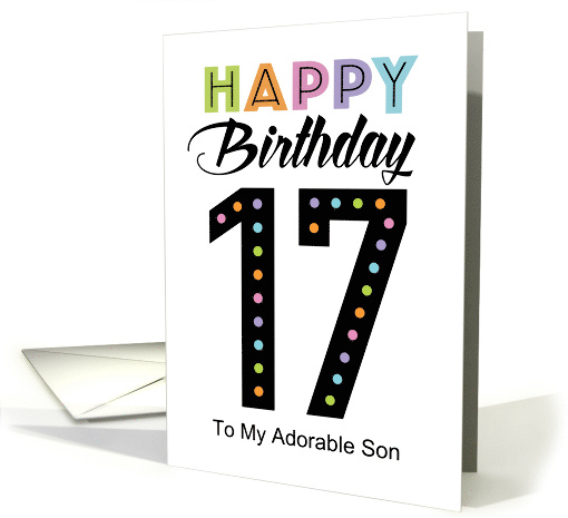 Son 17th Birthday Colorful Typography card (1947318)