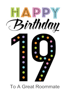 Roommate19th Birthday Colorful Typography