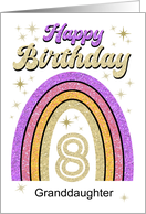 Granddaughter Pink Gold Glitter Effect 8th Birthday Card