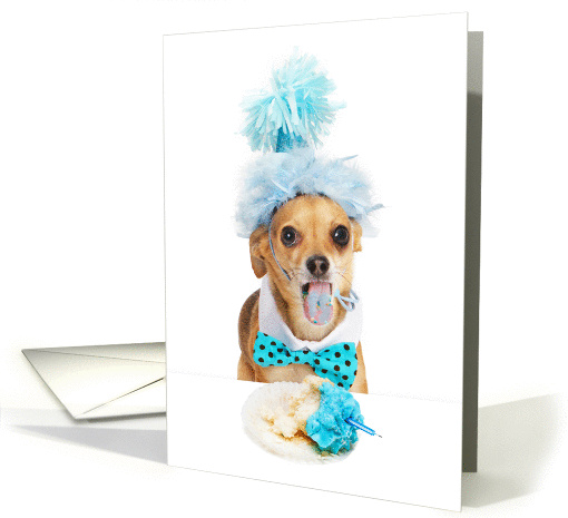 Funny Dog Eating Cake Birthday card (1413552)