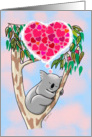 Dreaming Cuddly Koala Bear - Valentine’s day card