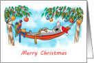 Koala Relaxing on its Hammock on Christmas card