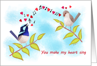Adorable Birds - You make my heart sing card