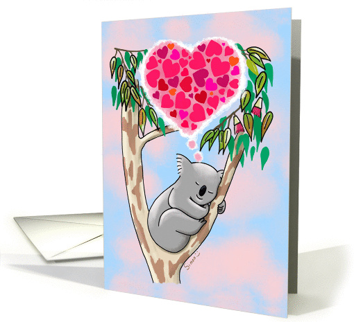 Dreaming Cuddly Koala Bear - Valentine's day card (1420490)