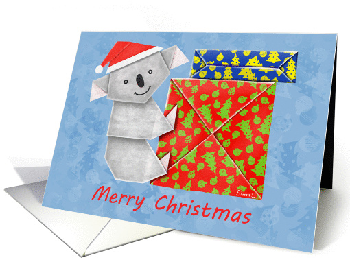 Koala Origami and its colourful Christmas Gift boxes card (1456700)
