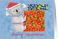 Koala Origami and its colourful Christmas Gift boxes card