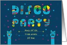 Disco Party Invitation. Artistic vintage font. card