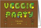 Veggie Party Invitation. Artistic vintage font. card