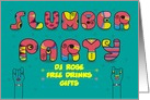 Slumber Party Invitation. Artistic retro font. Custom text card