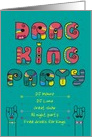 Drag King Party Invitation. Artistic vintage font. card