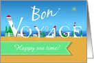 Bon Voyage. Summer beach. Travel card. Custom text card