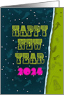 Retro New Year’s Charm 2024 card