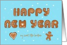 Happy New Year. My sweet little brother. Ginger cookies. Custom text card