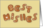 Best Wishes. Artistic font - Sweet Ginger Cookies card