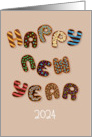 Enchanting 2024 New Year’s Chocolate Donuts card