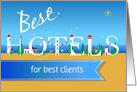 Best Hotels for Best Clients. Business Travel Card. Custom Text Front card