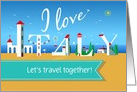 I love Italy. Let’s Travel Together. Custom Text Front card