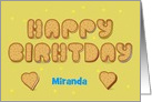 Happy Birthday. Sweet Cookies Font. Custom Front Name card