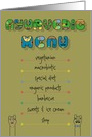 Ayurvedic Menu Card. Artistic Font. Custom Text Front card