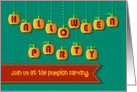 Halloween Party Invitation. Funny pumpkins font. Custom text front card