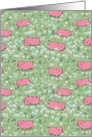 Cute pigs on the blossoming field. Any Occasion Card