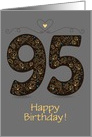 95th Birthday Card. Floral Artistic Number. Custom text front card