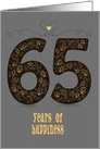 Sixty Five Years of Happiness. Wedding Anniversary. Custom text card