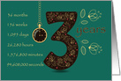 Congratulations on 3rd Cancer Free Anniversary. Time counting card