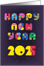 Retro Hippy Vibes New Year 2025 card